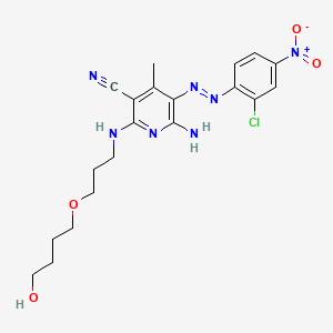 3-Pyridinecarbonitrile, 6-amino-5-[(2-chloro-4-nitrophenyl)azo]-2-[[3-(4-hydroxybutoxy)propyl]amino]-4-methyl- - 72939-67-4