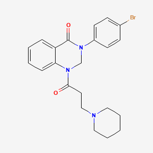 4(1H)-Quinazolinone, 2,3-dihydro-3-(p-bromophenyl)-1-(3-piperidinopropionyl)- - 84770-73-0