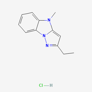 4H-Pyrazolo(1,5-a)benzimidazole, 2-ethyl-4-methyl-, monohydrochloride - 75380-60-8