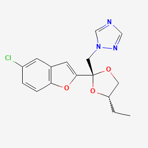 1H-1,2,4-Triazole, 1-((2-(5-chloro-2-benzofuranyl)-4-ethyl-1,3-dioxolan-2-yl)methyl)-, trans- - 98519-43-8