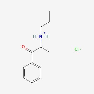 (+-)-alpha-(1-(Propylamino)ethyl)benzaldehyde hydrochloride - 63887-48-9