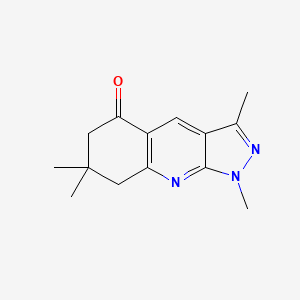 5H-Pyrazolo[3,4-b]quinolin-5-one,1,6,7,8-tetrahydro-1,3,7,7-tetramethyl-(9CI) - 