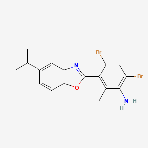 4,6-Dibromo-3-(5-isopropyl-1,3-benzoxazol-2-YL)-2-methylaniline - 875000-06-9