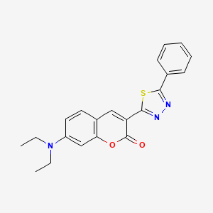 2H-1-Benzopyran-2-one, 7-(diethylamino)-3-(5-phenyl-1,3,4-thiadiazol-2-yl)- - 62143-26-4