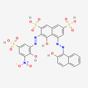 4-Hydroxy-5-((2-hydroxynaphthyl)azo)-3-((2-hydroxy-3-nitro-5-sulphophenyl)azo)naphthalene-2,7-disulphonic acid - 61670-11-9