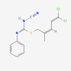 [(2Z)-5,5-dichloro-2-methylpenta-2,4-dienyl] N-cyano-N'-phenylcarbamimidothioate - 