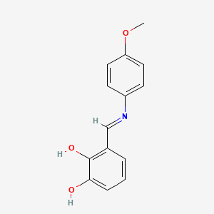 3-{(E)-[(4-methoxyphenyl)imino]methyl}benzene-1,2-diol - 