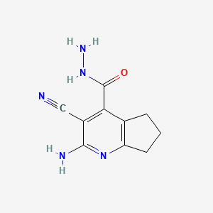 2-Amino-3-cyano-6,7-dihydro-5H-cyclopenta[b]pyridine-4-carbohydrazide - 384860-52-0