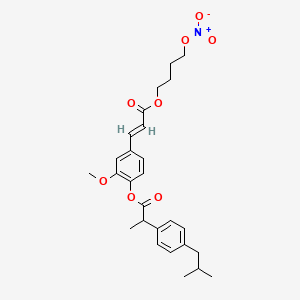 [2-methoxy-4-[(E)-3-(4-nitrooxybutoxy)-3-oxoprop-1-enyl]phenyl] 2-[4-(2-methylpropyl)phenyl]propanoate - 302543-78-8