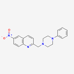 Quinoline, 6-nitro-2-[(4-phenyl-1-piperazinyl)methyl]- - 832101-98-1