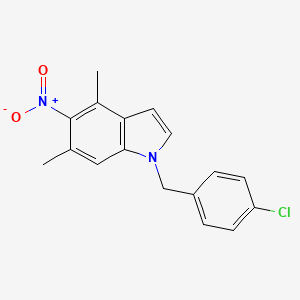 1-[(4-Chlorophenyl)methyl]-4,6-dimethyl-5-nitroindole - 