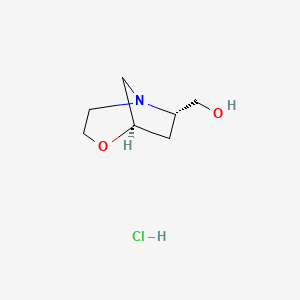 [(1R,5R,7S)-4-oxa-1-azabicyclo[3.2.1]octan-7-yl]methanol;hydrochloride - 