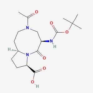 (5R,8R,10aS)-3-acetyl-5-(tert-butoxycarbonylamino)-6-oxo-1,2,4,5,8,9,10,10a-octahydropyrrolo[1,2-a][1,5]diazocine-8-carboxylic acid - 