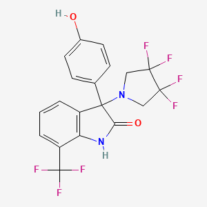 3-(4-Hydroxyphenyl)-3-(3,3,4,4-tetrafluoropyrrolidin-1-YL)-7-(trifluoromethyl)indolin-2-one - 