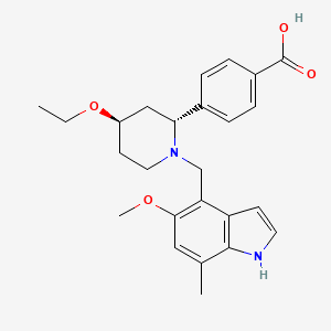 4-[(2R,4R)-4-Ethoxy-1-[(5-methoxy-7-methyl-1H-indol-4-yl)methyl]-2-piperidyl]benzoic acid - 