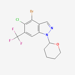 4-Bromo-5-chloro-1-tetrahydropyran-2-yl-6-(trifluoromethyl)indazole - 
