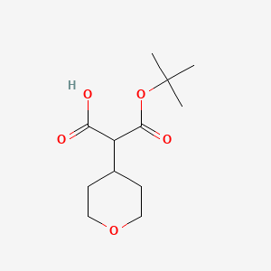2-(tert-butoxycarbonyl)-2-(tetrahydro-2H-pyran-4-yl)acetic acid - 1415560-33-6