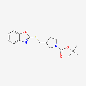 3-(Benzooxazol-2-ylsulfanylmethyl)-pyrrolidine-1-carboxylic acid tert-butyl ester - 