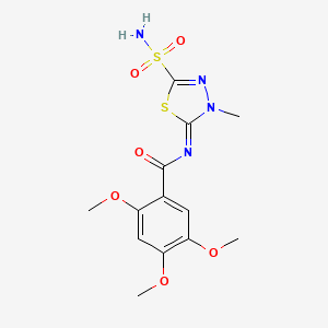 3-Methyl-2-(2,4,5-trimethoxybenzoylimino)-delta(sup 4)-1,3,4-thiadiazoline-5-sulfonamide - 55217-93-1