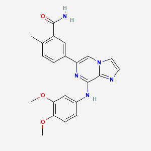 5-[8-(3,4-Dimethoxyanilino)imidazo[1,2-a]pyrazin-6-yl]-2-methylbenzamide - 