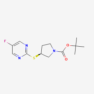 (S)-3-(5-Fluoro-pyrimidin-2-ylsulfanyl)-pyrrolidine-1-carboxylic acid tert-butyl ester - 