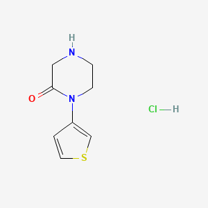 1-(Thiophen-3-yl)piperazin-2-one hydrochloride - 