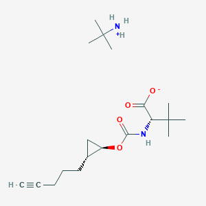 (S)-3,3-Dimethyl-2-((((1R,2R)-2-(pent-4-yn-1-yl)cyclopropoxy)carbonyl)amino)butyric acid tert-butylamine - 