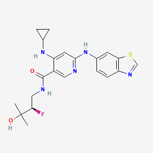 6-[(1,3-benzothiazol-6-yl)amino]-4-(cyclopropylamino)-N-[(2R)-2-fluoro-3-hydroxy-3-methylbutyl]pyridine-3-carboxamide - 