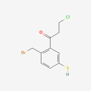 1-(2-(Bromomethyl)-5-mercaptophenyl)-3-chloropropan-1-one - 