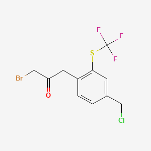 1-Bromo-3-(4-(chloromethyl)-2-(trifluoromethylthio)phenyl)propan-2-one - 
