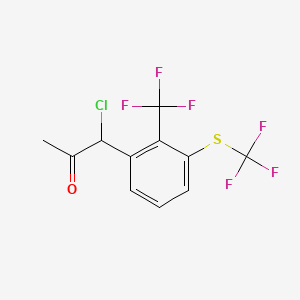 1-Chloro-1-(2-(trifluoromethyl)-3-(trifluoromethylthio)phenyl)propan-2-one - 
