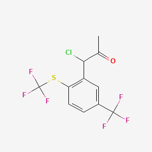 1-Chloro-1-(5-(trifluoromethyl)-2-(trifluoromethylthio)phenyl)propan-2-one - 