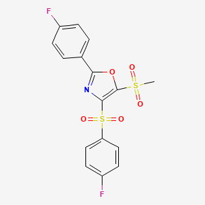 2-(4-Fluorophenyl)-4-((4-fluorophenyl)sulfonyl)-5-(methylsulfonyl)oxazole - 