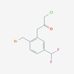 1-(2-(Bromomethyl)-5-(difluoromethyl)phenyl)-3-chloropropan-2-one - 