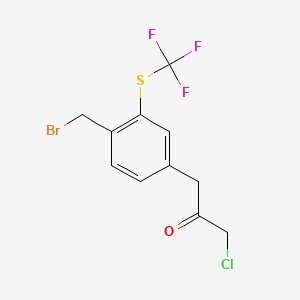 1-(4-(Bromomethyl)-3-(trifluoromethylthio)phenyl)-3-chloropropan-2-one - 