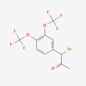 1-(3,4-Bis(trifluoromethoxy)phenyl)-1-bromopropan-2-one - 
