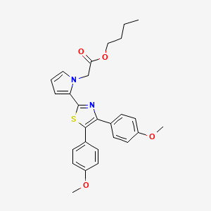 1H-Pyrrole-1-acetic acid, 2-(4,5-bis(4-methoxyphenyl)-2-thiazolyl)-, butyl ester - 101001-37-0