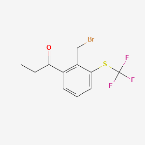 1-(2-(Bromomethyl)-3-(trifluoromethylthio)phenyl)propan-1-one - 