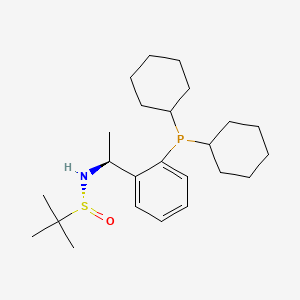 [S(R)]-N-((1S)-1-(2-(Dicyclohexylphosphino)phenyl)ethyl)-2-methyl-2-propanesulfinamide - 