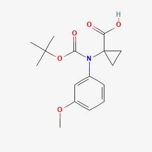1-((Tert-butoxycarbonyl)(3-methoxyphenyl)amino)cyclopropane-1-carboxylic acid - 