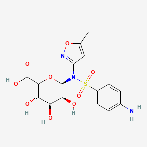 (3S,4S,5S,6R)-6-[(4-aminophenyl)sulfonyl-(5-methyl-1,2-oxazol-3-yl)amino]-3,4,5-trihydroxyoxane-2-carboxylic acid - 