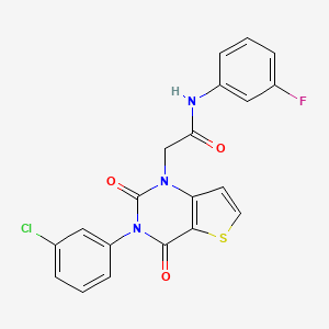 2-(3-(3-chlorophenyl)-2,4-dioxo-3,4-dihydrothieno[3,2-d]pyrimidin-1(2H)-yl)-N-(3-fluorophenyl)acetamide - 