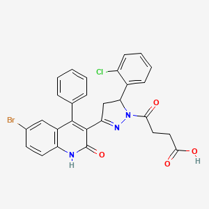 4-(3-(6-bromo-2-oxo-4-phenyl-1,2-dihydroquinolin-3-yl)-5-(2-chlorophenyl)-4,5-dihydro-1H-pyrazol-1-yl)-4-oxobutanoic acid - 