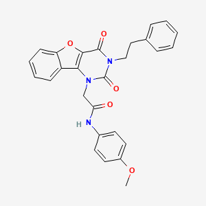 2-[2,4-dioxo-3-(2-phenylethyl)-3,4-dihydro[1]benzofuro[3,2-d]pyrimidin-1(2H)-yl]-N-(4-methoxyphenyl)acetamide - 