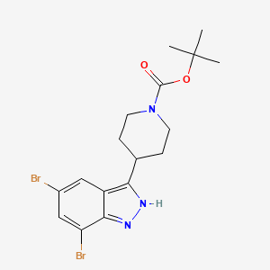 1-Piperidinecarboxylic acid, 4-(5,7-dibromo-1H-indazol-3-YL)-, 1,1-dimethylethyl ester - 1131632-76-2