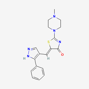 (5Z)-2-(4-methylpiperazin-1-yl)-5-[(5-phenyl-1H-pyrazol-4-yl)methylidene]-1,3-thiazol-4-one - 1010867-16-9