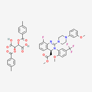 (2S,3S)-2,3-bis[(4-methylbenzoyl)oxy]succinic acid {(4S)-8-fluoro-2-[4-(3-methoxyphenyl)piperazine-1-yl]-3-[2-methoxy-5-(trifluoromethyl)phenyl]-3,4-dihydroquinazoline-4-yl}acetic acid methyl ester - 