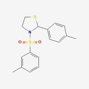 3-(3-Methylbenzene-1-sulfonyl)-2-(4-methylphenyl)-1,3-thiazolidine - 537677-93-3