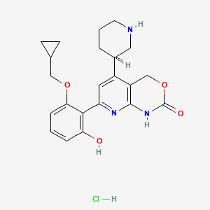 2H-Pyrido[2,3-d][1,3]oxazin-2-one,7-[2-(cyclopropylmethoxy)-6-hydroxyphenyl]-1,4-dihydro-5-(3R)-3-piperidinyl-,hydrochloride - 