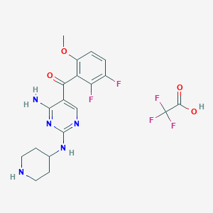 [4-amino-2-(piperidin-4-ylamino)pyrimidin-5-yl]-(2,3-difluoro-6-methoxyphenyl)methanone;2,2,2-trifluoroacetic acid - 